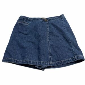 90s Vintage Outback Rider Denim Wrap Skort Mini Skirt/Shorts Size 12